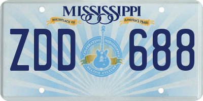 MS license plate ZDD688