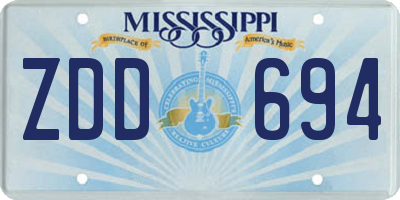 MS license plate ZDD694