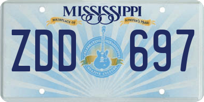 MS license plate ZDD697