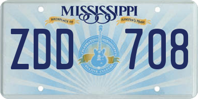 MS license plate ZDD708