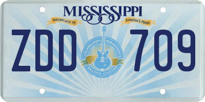 MS license plate ZDD709