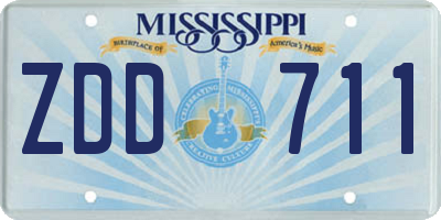 MS license plate ZDD711