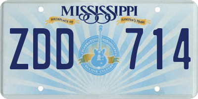 MS license plate ZDD714