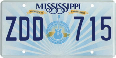 MS license plate ZDD715