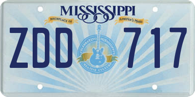 MS license plate ZDD717