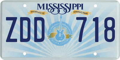 MS license plate ZDD718