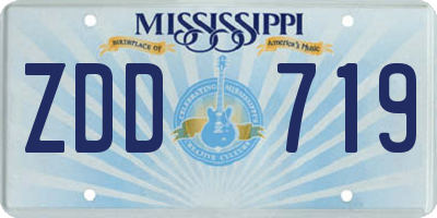 MS license plate ZDD719