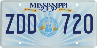 MS license plate ZDD720