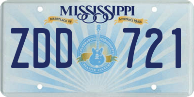 MS license plate ZDD721