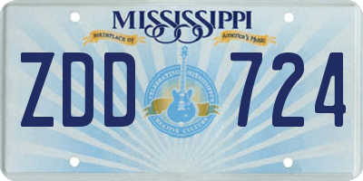 MS license plate ZDD724