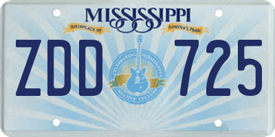 MS license plate ZDD725