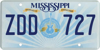 MS license plate ZDD727