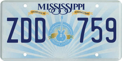 MS license plate ZDD759