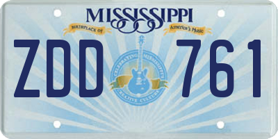 MS license plate ZDD761