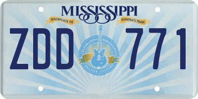 MS license plate ZDD771
