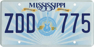 MS license plate ZDD775