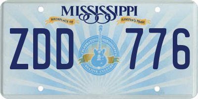 MS license plate ZDD776