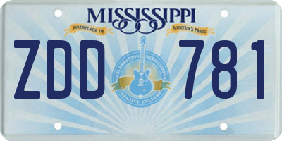 MS license plate ZDD781