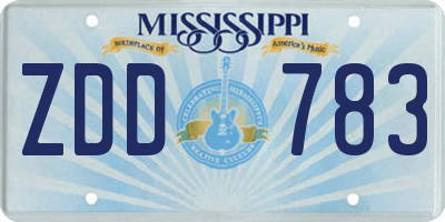 MS license plate ZDD783