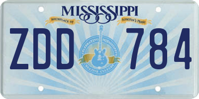 MS license plate ZDD784