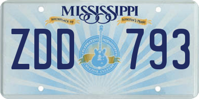 MS license plate ZDD793