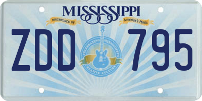 MS license plate ZDD795