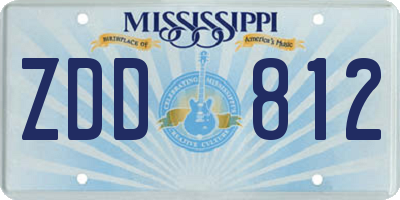 MS license plate ZDD812
