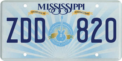 MS license plate ZDD820