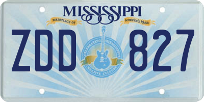 MS license plate ZDD827