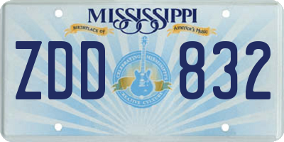 MS license plate ZDD832