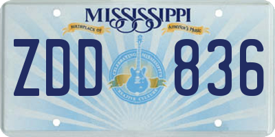 MS license plate ZDD836