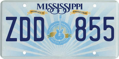 MS license plate ZDD855