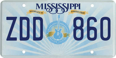 MS license plate ZDD860