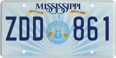 MS license plate ZDD861