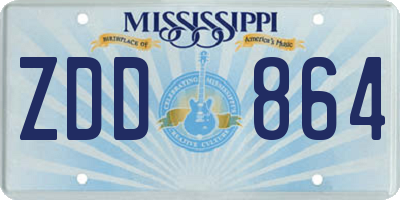 MS license plate ZDD864