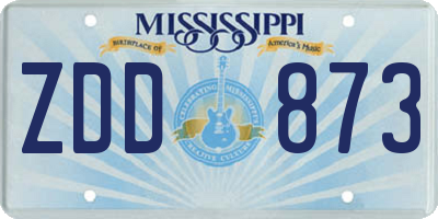 MS license plate ZDD873