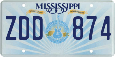 MS license plate ZDD874