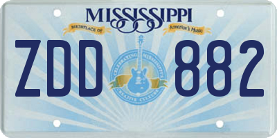 MS license plate ZDD882