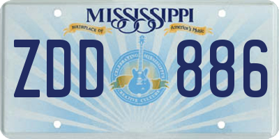 MS license plate ZDD886