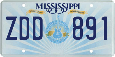 MS license plate ZDD891