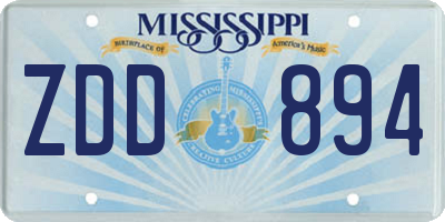 MS license plate ZDD894