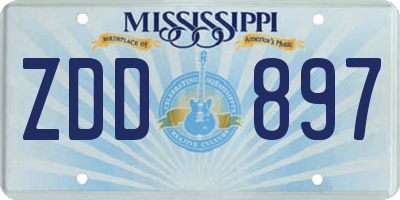 MS license plate ZDD897