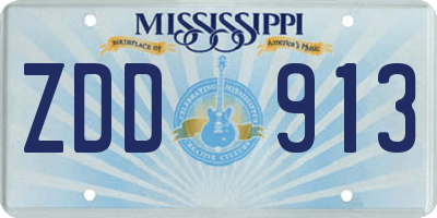 MS license plate ZDD913