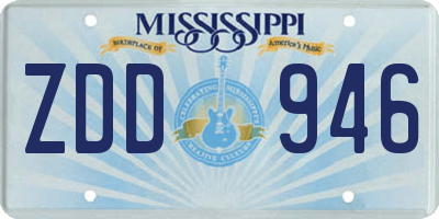 MS license plate ZDD946