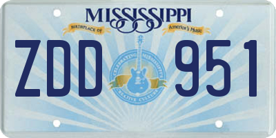 MS license plate ZDD951