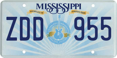 MS license plate ZDD955