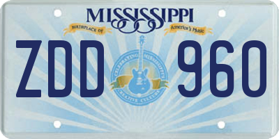 MS license plate ZDD960