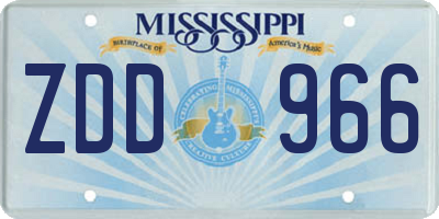 MS license plate ZDD966