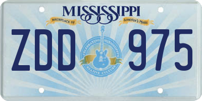 MS license plate ZDD975