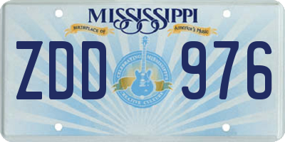 MS license plate ZDD976